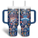 Oklahoma City Thunder NBA Custom Stanley Quencher 30oz-40oz Stainless Steel Tumbler