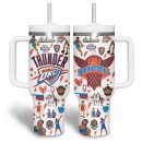 Oklahoma City Thunder NBA Custom Stanley Quencher 30oz-40oz Stainless Steel Tumbler