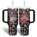 Oklahoma City Thunder NBA Custom Stanley Quencher 30oz-40oz Stainless Steel Tumbler