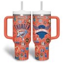 Oklahoma City Thunder NBA Custom Stanley Quencher 30oz-40oz Stainless Steel Tumbler