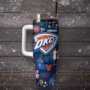 Oklahoma City Thunder NBA Custom Stanley Quencher 30oz-40oz Stainless Steel Tumbler