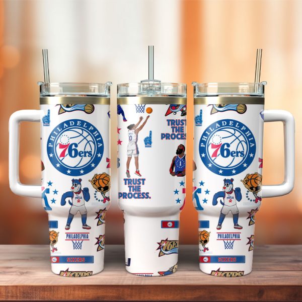 Philadelphia 76ers NBA Basketball Sport Custom Stanley Quencher 30oz-40oz Stainless Steel Tumbler