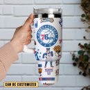 Philadelphia 76ers NBA Basketball Sport Custom Stanley Quencher 30oz-40oz Stainless Steel Tumbler