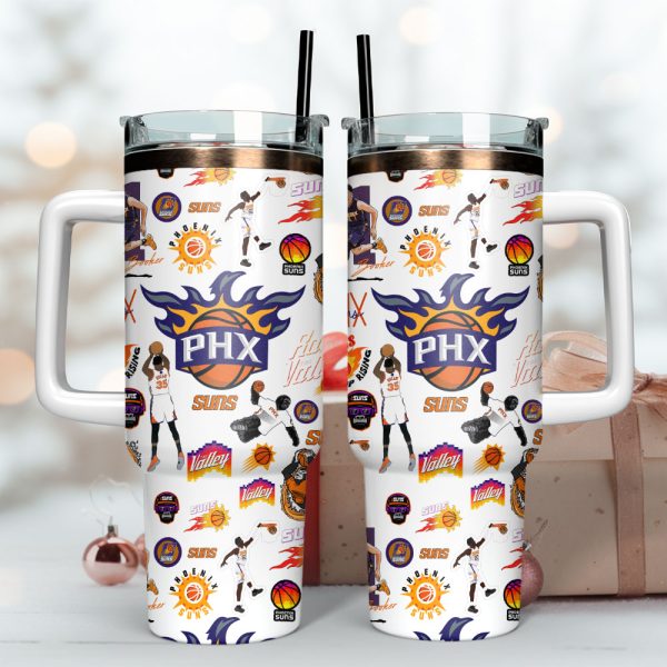 Phoenix Suns Basketball NBA Sport Custom Stanley Quencher 30oz-40oz Stainless Steel Tumbler - Image 2
