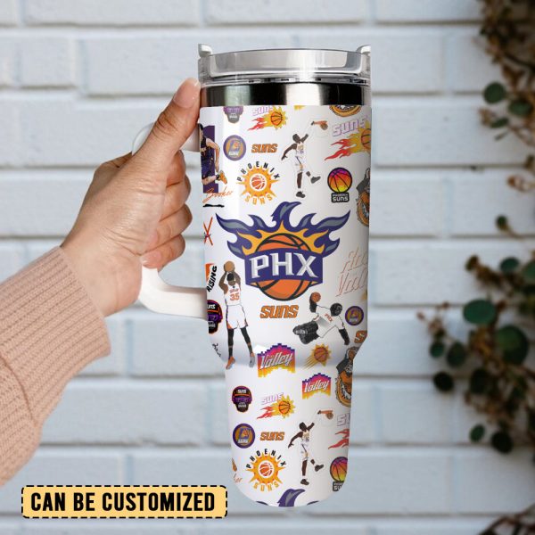 Phoenix Suns Basketball NBA Sport Custom Stanley Quencher 30oz-40oz Stainless Steel Tumbler - Image 3