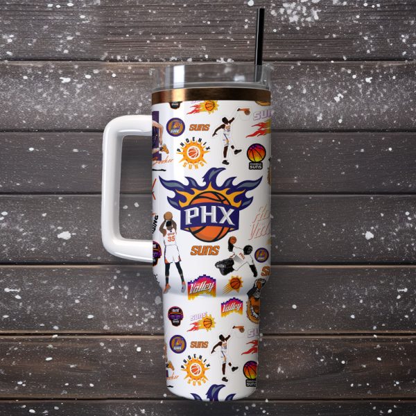 Phoenix Suns Basketball NBA Sport Custom Stanley Quencher 30oz-40oz Stainless Steel Tumbler - Image 4
