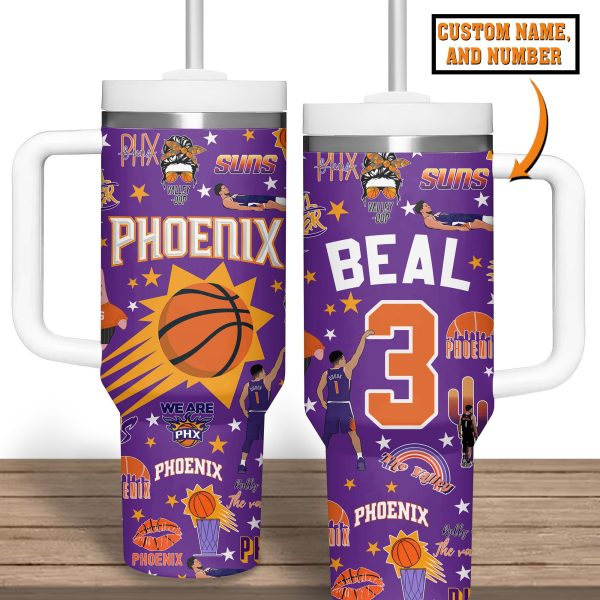 Phoenix Suns NBA Custom Stanley Quencher 30oz-40oz Stainless Steel Tumbler