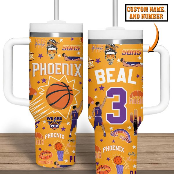 Phoenix Suns NBA Custom Stanley Quencher 30oz-40oz Stainless Steel Tumbler - Image 2