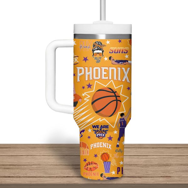 Phoenix Suns NBA Custom Stanley Quencher 30oz-40oz Stainless Steel Tumbler - Image 5