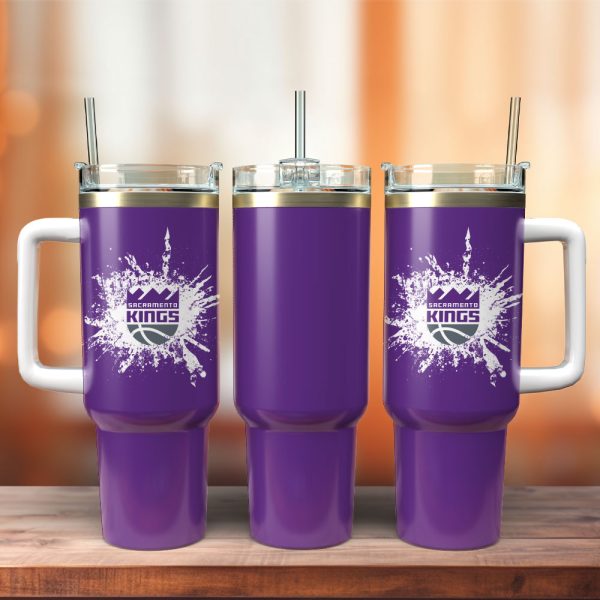 Sacramento Kings Basketball NBA Sport Custom Stanley Quencher 30oz-40oz Stainless Steel Tumbler Hot And Cold Tumbler