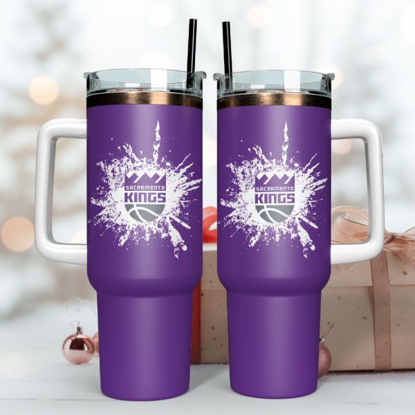 Sacramento Kings Basketball NBA Sport Custom Stanley Quencher 30oz-40oz Stainless Steel Tumbler Hot And Cold Tumbler - Image 3