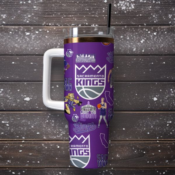 Sacramento Kings Basketball NBA Sport Custom Stanley Quencher 30oz-40oz Stainless Steel Tumbler - Image 4