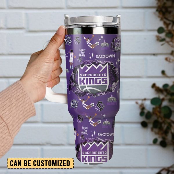 Sacramento Kings Basketball NBA Sport Custom Stanley Quencher 30oz-40oz Stainless Steel Tumbler - Image 2