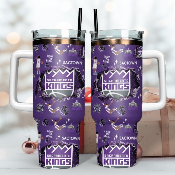 Sacramento Kings Basketball NBA Sport Custom Stanley Quencher 30oz-40oz Stainless Steel Tumbler - Image 3