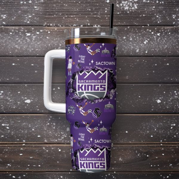Sacramento Kings Basketball NBA Sport Custom Stanley Quencher 30oz-40oz Stainless Steel Tumbler - Image 4