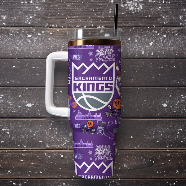 Sacramento Kings Basketball NBA Sports Custom Stanley Quencher 30oz-40oz Stainless Steel Tumbler - Image 2