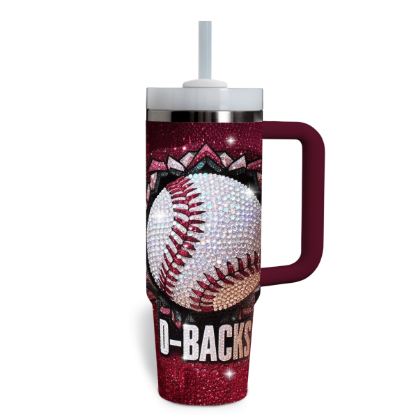 Rhinestone Arizona Diamondbacks MLB Custom Stanley Quencher 30oz-40oz Stainless Steel Tumbler Hot And Cold Tumbler - Image 2