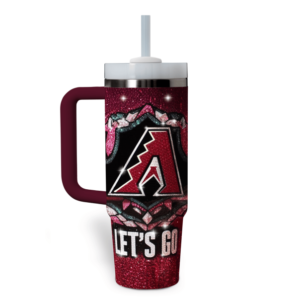 Rhinestone Arizona Diamondbacks MLB Custom Stanley Quencher 30oz-40oz Stainless Steel Tumbler Hot And Cold Tumbler - Image 3