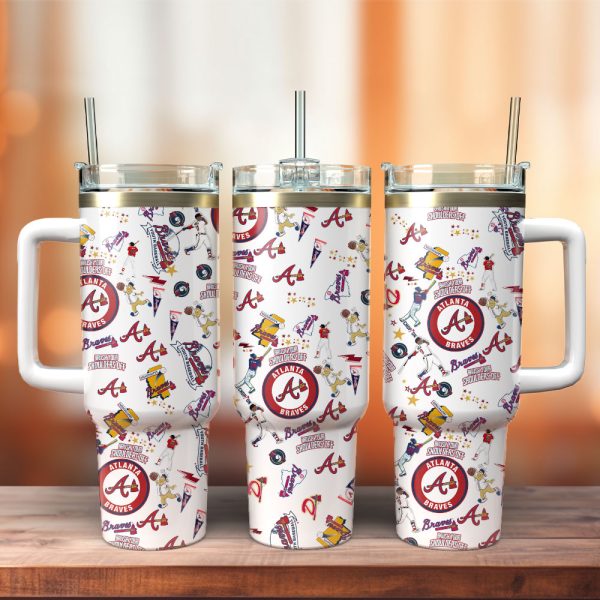 Atlanta Braves Baseball MLB Sport Custom Stanley Quencher 30oz-40oz Stainless Steel Tumbler