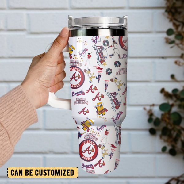 Atlanta Braves Baseball MLB Sport Custom Stanley Quencher 30oz-40oz Stainless Steel Tumbler - Image 3