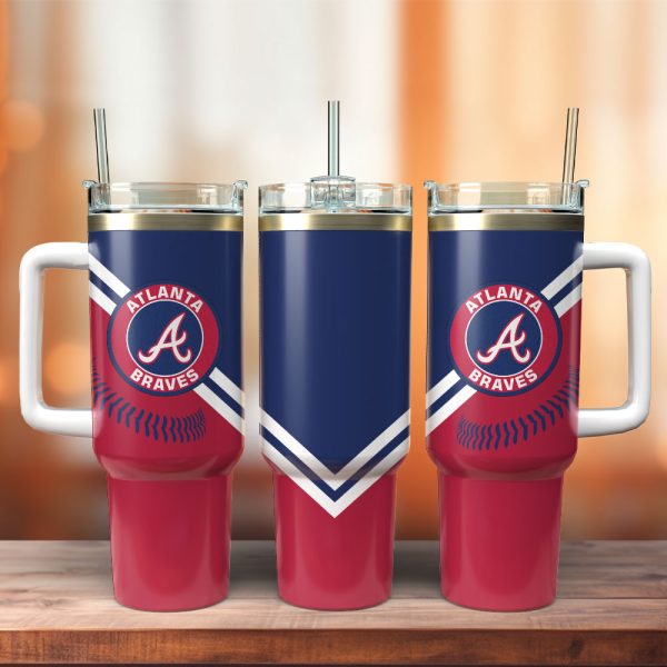 Atlanta Braves Baseball MLB Sport Custom Stanley Quencher 30oz-40oz Stainless Steel Tumbler Hot And Cold Tumbler