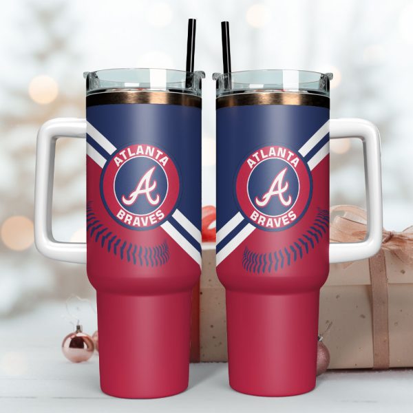 Atlanta Braves Baseball MLB Sport Custom Stanley Quencher 30oz-40oz Stainless Steel Tumbler Hot And Cold Tumbler - Image 3