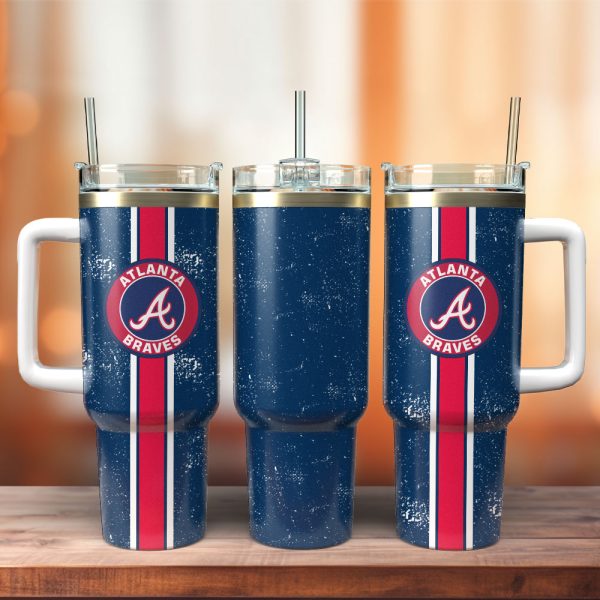 Atlanta Braves Baseball MLB Sport Custom Stanley Quencher 30oz-40oz Stainless Steel Tumbler