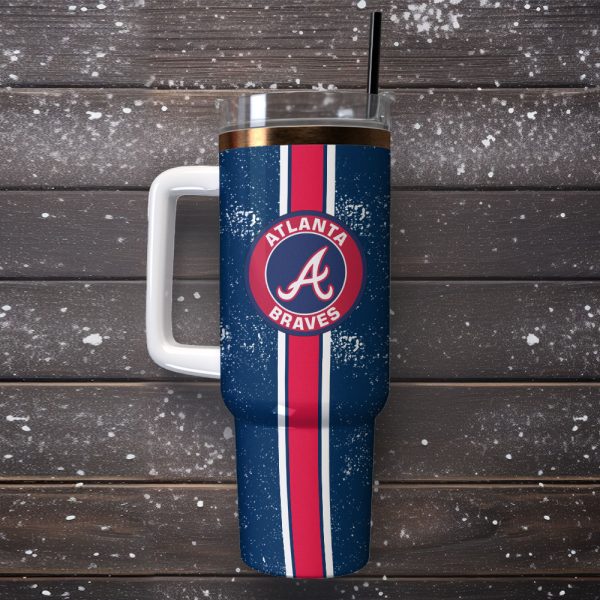 Atlanta Braves Baseball MLB Sport Custom Stanley Quencher 30oz-40oz Stainless Steel Tumbler - Image 4