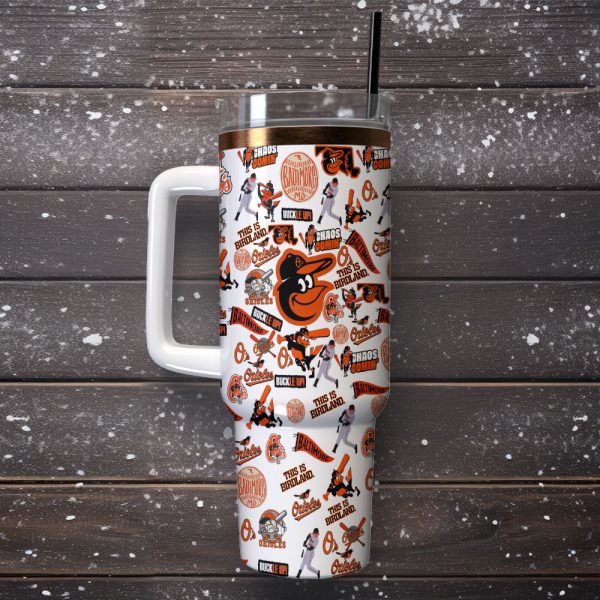 Baltimore Orioles MLB Sports Custom Stanley Quencher 30oz-40oz Stainless Steel Tumbler Hot And Cold Tumbler - Image 2