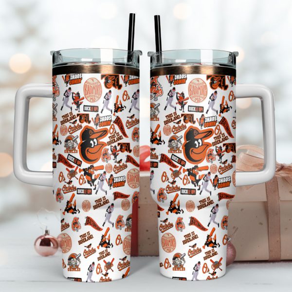 Baltimore Orioles MLB Sports Custom Stanley Quencher 30oz-40oz Stainless Steel Tumbler Hot And Cold Tumbler - Image 4
