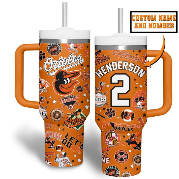 Baltimore Orioles MLB Custom Stanley Quencher 30oz-40oz Stainless Steel Tumbler