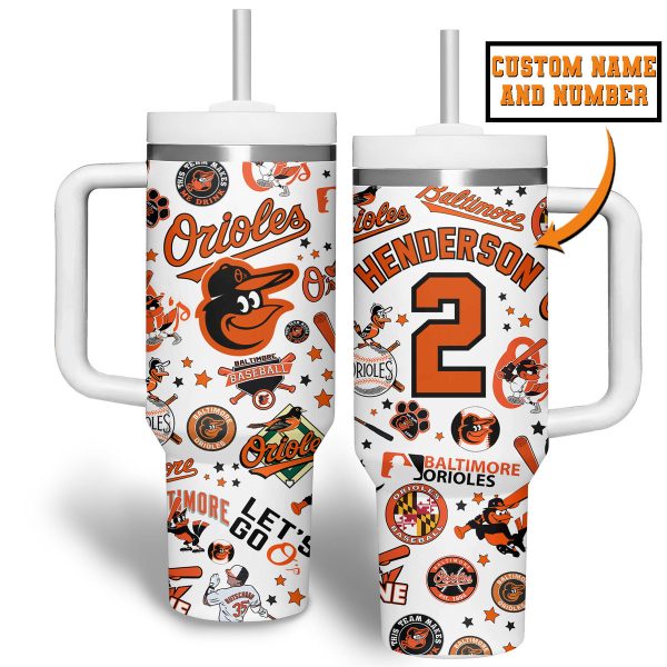 Baltimore Orioles MLB Custom Stanley Quencher 30oz-40oz Stainless Steel Tumbler - Image 2