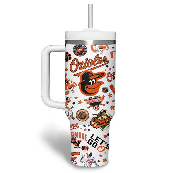 Baltimore Orioles MLB Custom Stanley Quencher 30oz-40oz Stainless Steel Tumbler - Image 3
