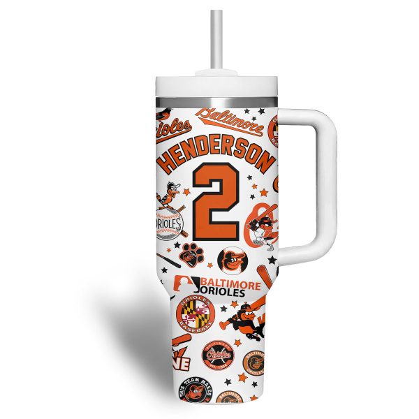 Baltimore Orioles MLB Custom Stanley Quencher 30oz-40oz Stainless Steel Tumbler - Image 4
