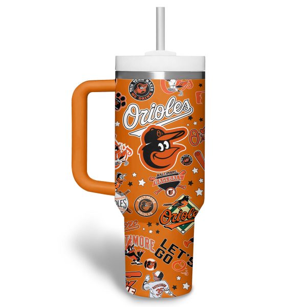 Baltimore Orioles MLB Custom Stanley Quencher 30oz-40oz Stainless Steel Tumbler - Image 5