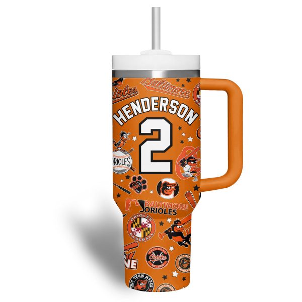 Baltimore Orioles MLB Custom Stanley Quencher 30oz-40oz Stainless Steel Tumbler - Image 6