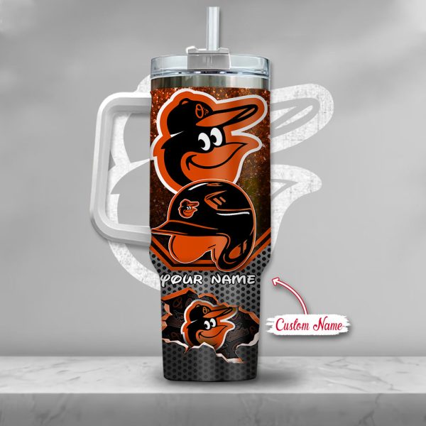 MLB Baltimore Orioles Mickey Mouse Custom Stanley Quencher 30oz-40oz Stainless Steel Tumbler Hot And Cold Tumbler - Image 3