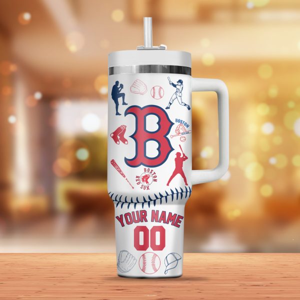 Boston Red Sox MLB Custom Stanley Quencher 30oz-40oz Stainless Steel Tumbler - Image 3