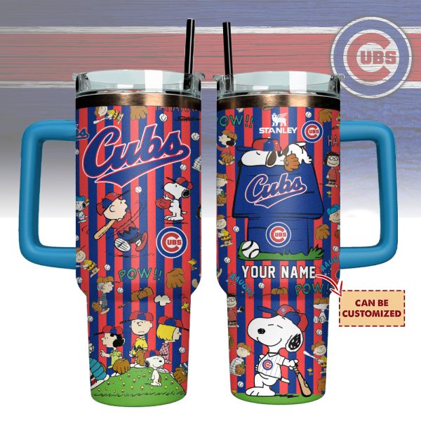Chicago Cubs x Peanuts MLB Sports Custom Stanley Quencher 30oz-40oz Stainless Steel Tumbler Hot And Cold Tumbler - Image 2