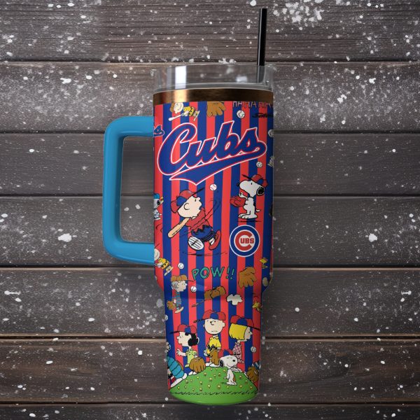 Chicago Cubs x Peanuts MLB Sports Custom Stanley Quencher 30oz-40oz Stainless Steel Tumbler Hot And Cold Tumbler - Image 3