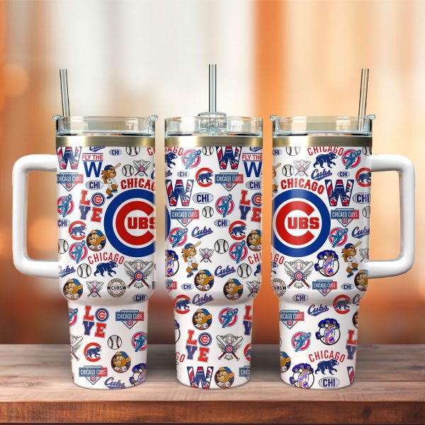 Chicago Cubs MLB Sports Custom Stanley Quencher 30oz-40oz Stainless Steel Tumbler Hot And Cold Tumbler
