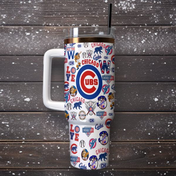 Chicago Cubs MLB Sports Custom Stanley Quencher 30oz-40oz Stainless Steel Tumbler Hot And Cold Tumbler - Image 2