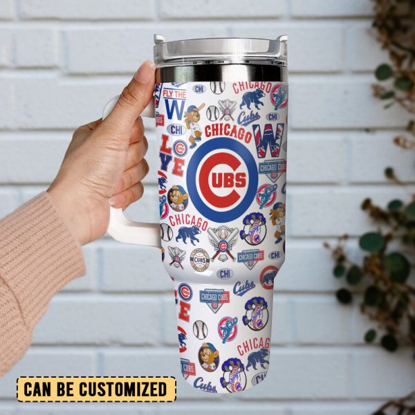 Chicago Cubs MLB Sports Custom Stanley Quencher 30oz-40oz Stainless Steel Tumbler Hot And Cold Tumbler - Image 3