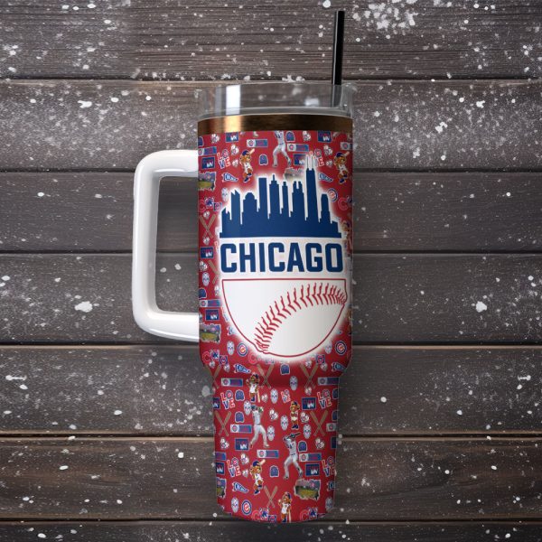 Chicago Cubs MLB Custom Stanley Quencher 30oz-40oz Stainless Steel Tumbler Hot And Cold Tumbler - Image 2