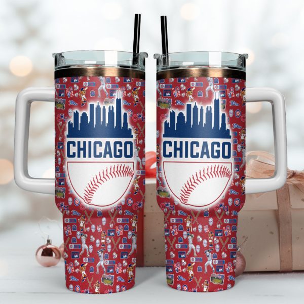 Chicago Cubs MLB Custom Stanley Quencher 30oz-40oz Stainless Steel Tumbler Hot And Cold Tumbler - Image 4