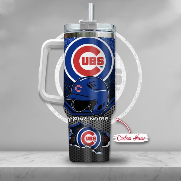 MLB Chicago Cubs Mickey Mouse Custom Stanley Quencher 30oz-40oz Stainless Steel Tumbler Hot And Cold Tumbler - Image 3