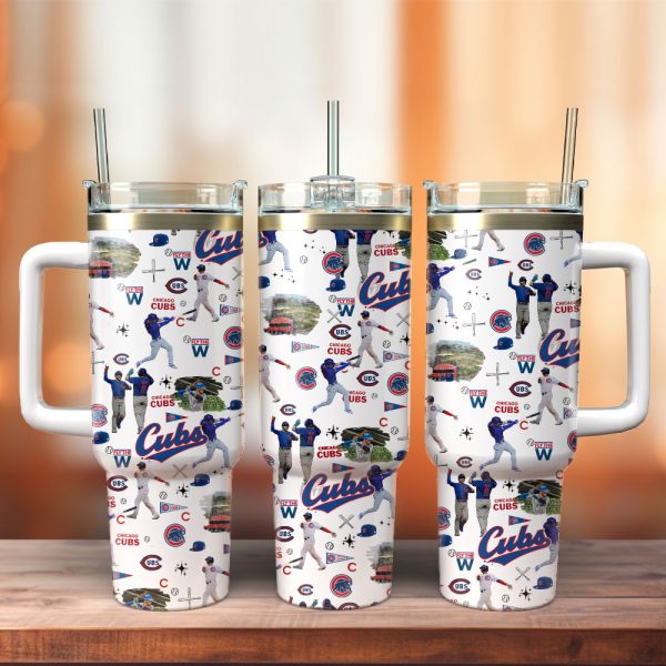 Chicago Cubs Baseball Field MLB Custom Stanley Quencher 30oz-40oz Stainless Steel Tumbler Hot And Cold Tumbler
