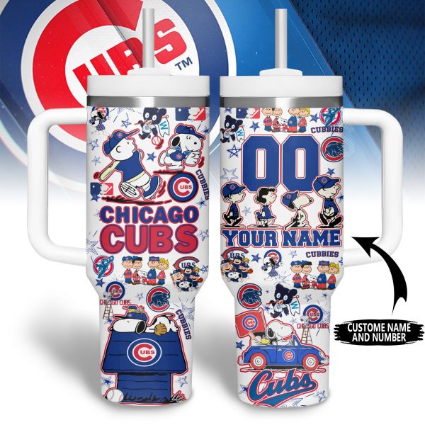Chicago Cubs MLB Custom Stanley Quencher 30oz-40oz Stainless Steel Tumbler