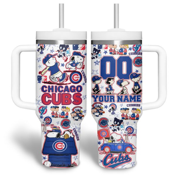 Chicago Cubs MLB Custom Stanley Quencher 30oz-40oz Stainless Steel Tumbler - Image 2