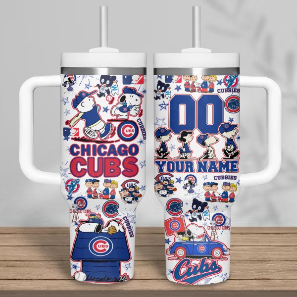 Chicago Cubs MLB Custom Stanley Quencher 30oz-40oz Stainless Steel Tumbler - Image 3